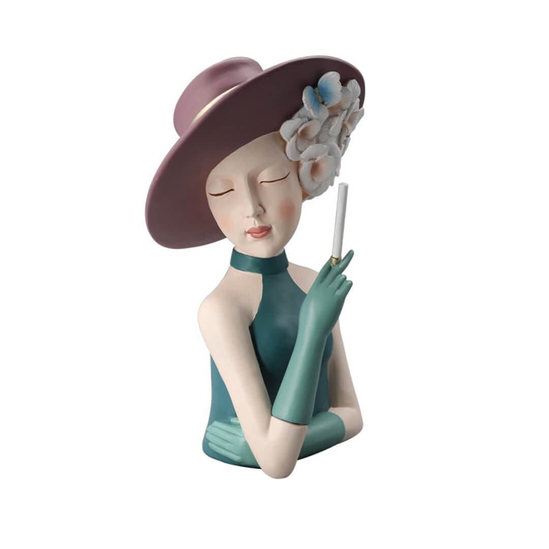 Modern Girl Thinking Statue Flower Vase Feajoy