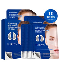 10 Boxes(20 Pairs) Ilisya Micro-needle Eye Patch for Wrinkles Fine Lines Hyaluronic Acid Eye Mask Dark Circle Puffiness Eye Pads dylinoshop