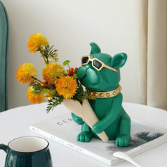 Cool Bulldog Statue Vase dylinoshop