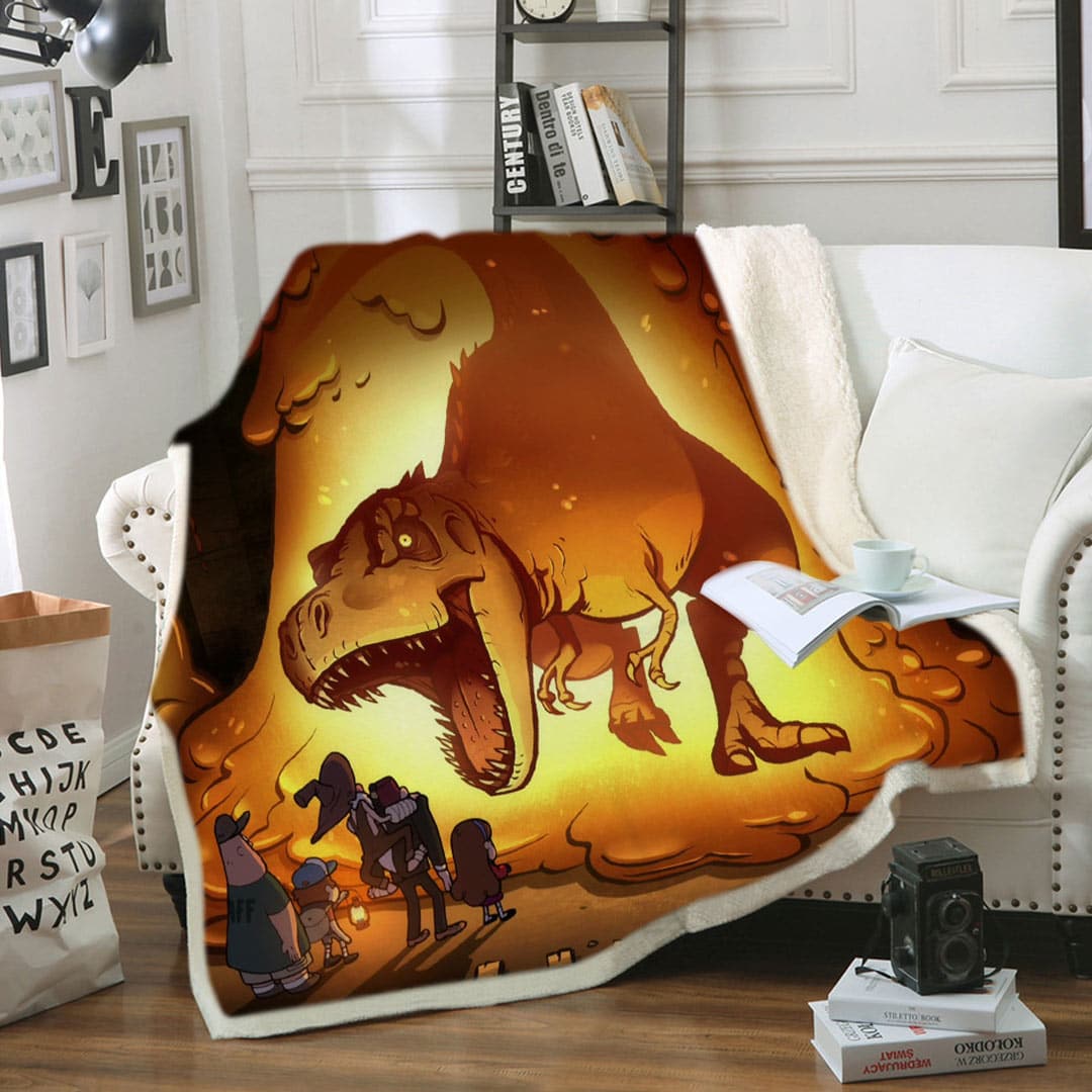 Dinosaur Soft Fleece Throw Blanket feajoy