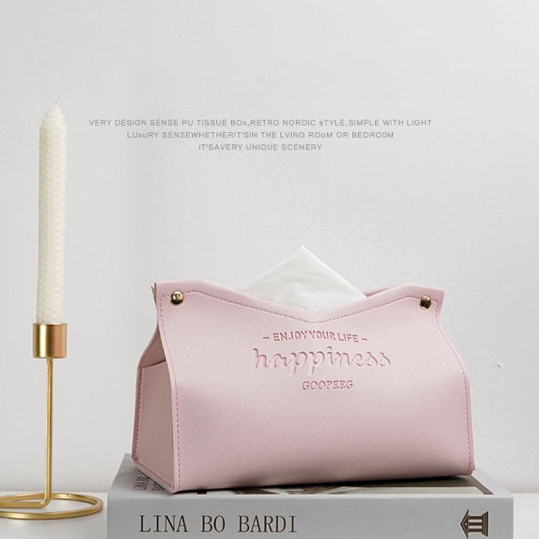 Happiness Leather Bag Tissue Box Feajoy