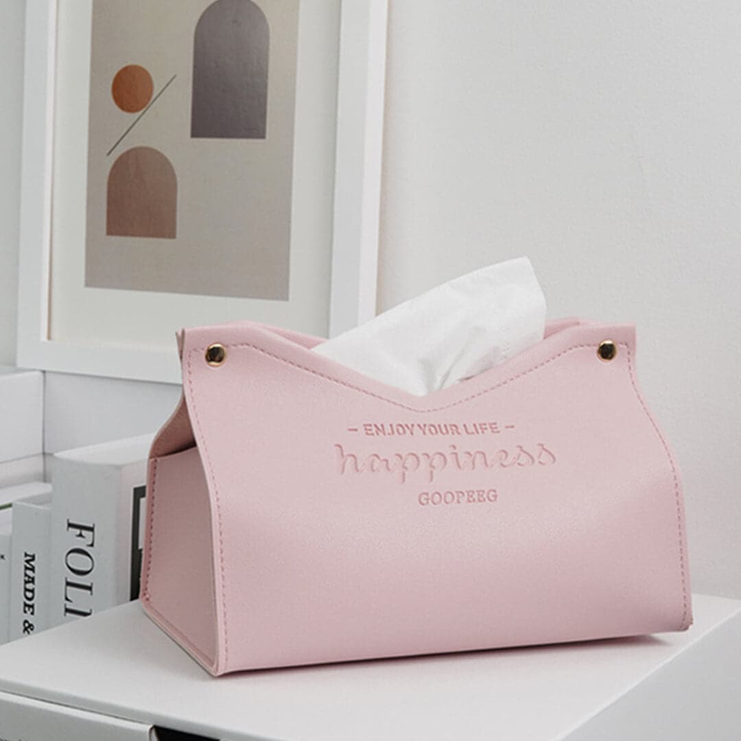 Happiness Leather Bag Tissue Box Feajoy