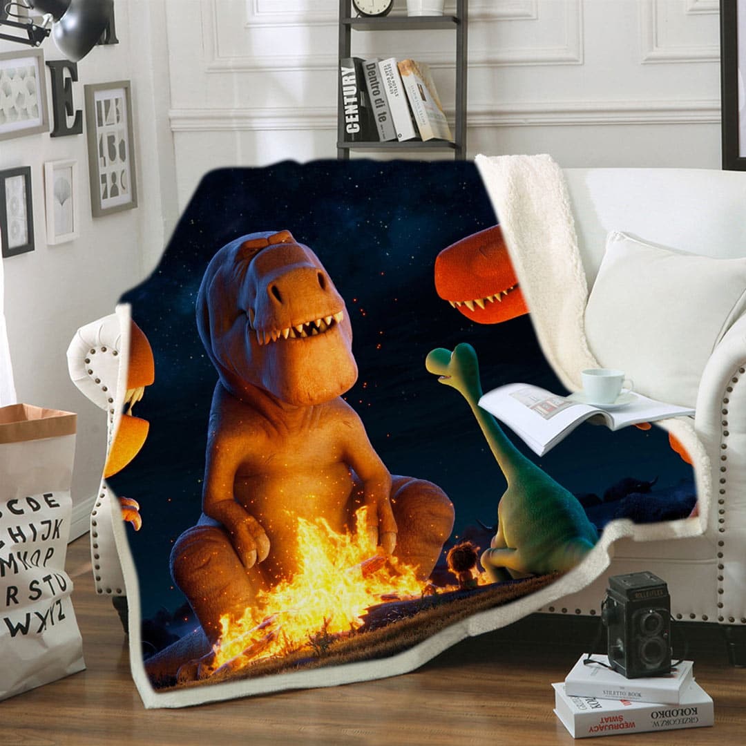 Dinosaur Soft Fleece Throw Blanket feajoy