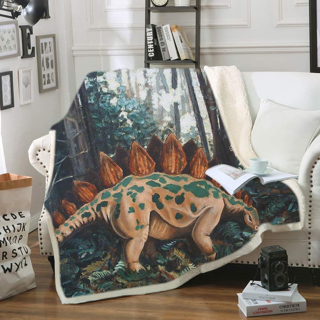 Dinosaur Soft Fleece Throw Blanket feajoy