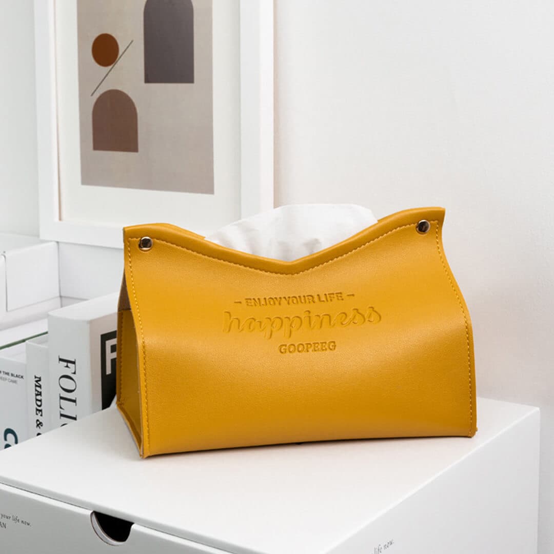 Happiness Leather Bag Tissue Box Feajoy