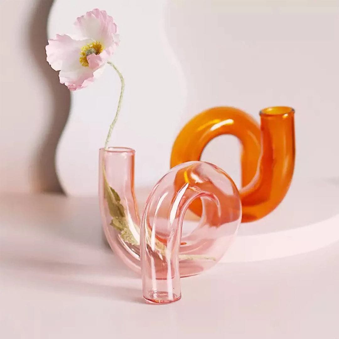 Twisted Glass Candle Holder Vase Feajoy