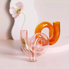 Twisted Glass Candle Holder Vase Feajoy