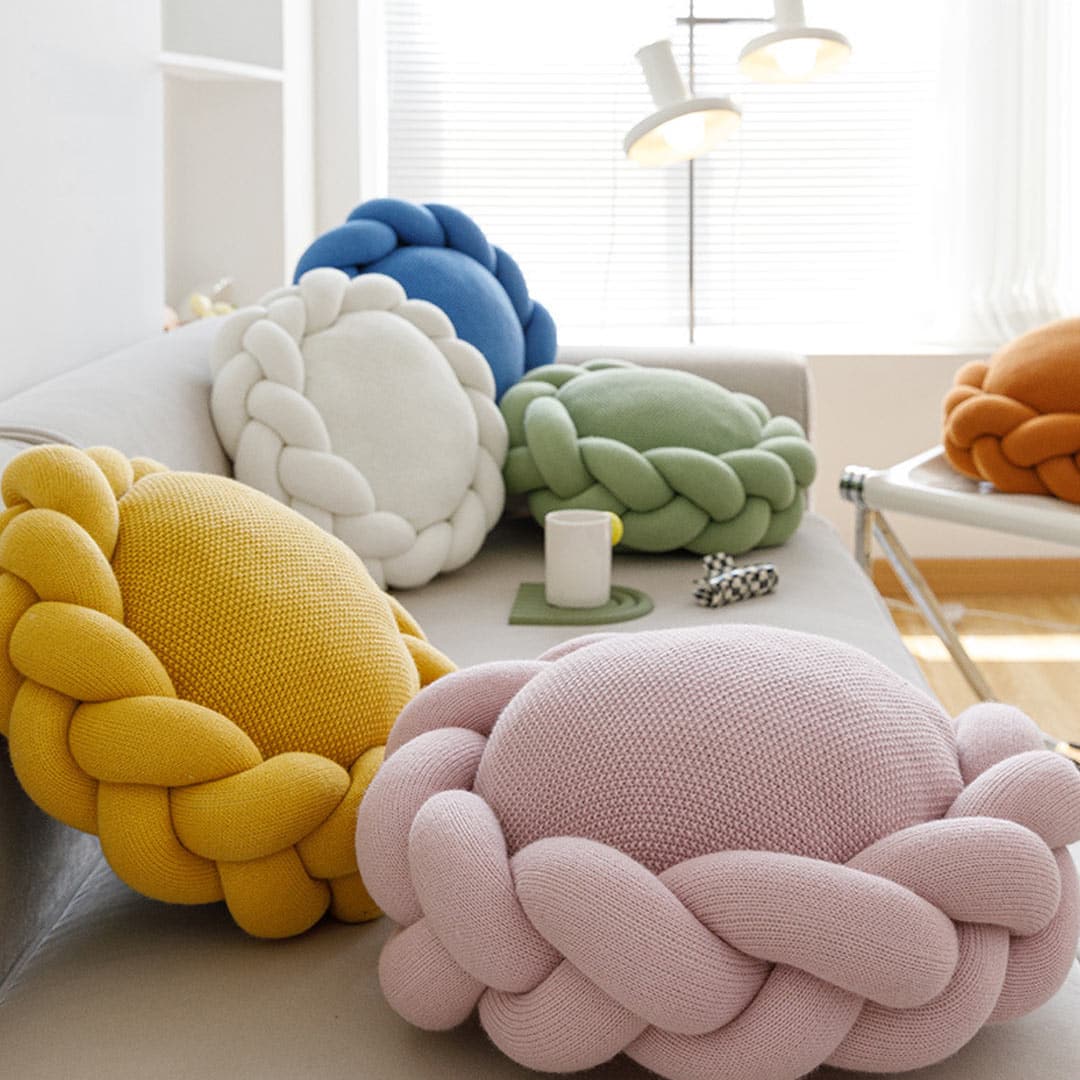 Flower Shape Handmade Knit Cushions Feajoy