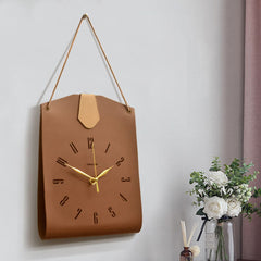 PU Leather Bag Shaped Clock feajoy