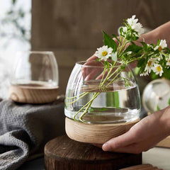 Japanese Style Wooden Tray Vase feajoy