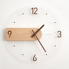 Solid Wood Acrylic Wall Clock feajoy