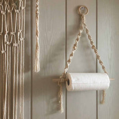 Macrame Paper Towel Holder feajoy