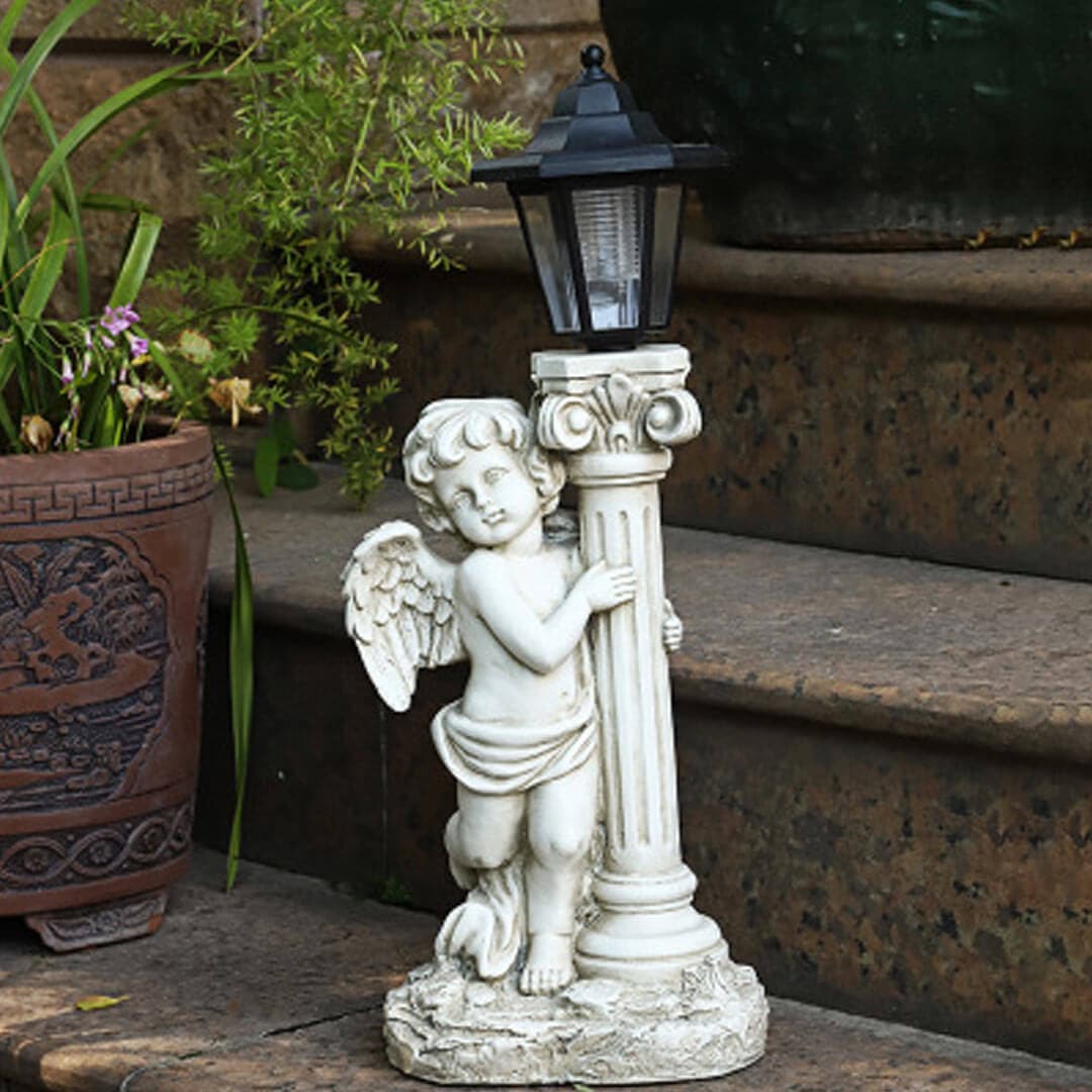 Solar Angel StatueWith LED Lights Feajoy