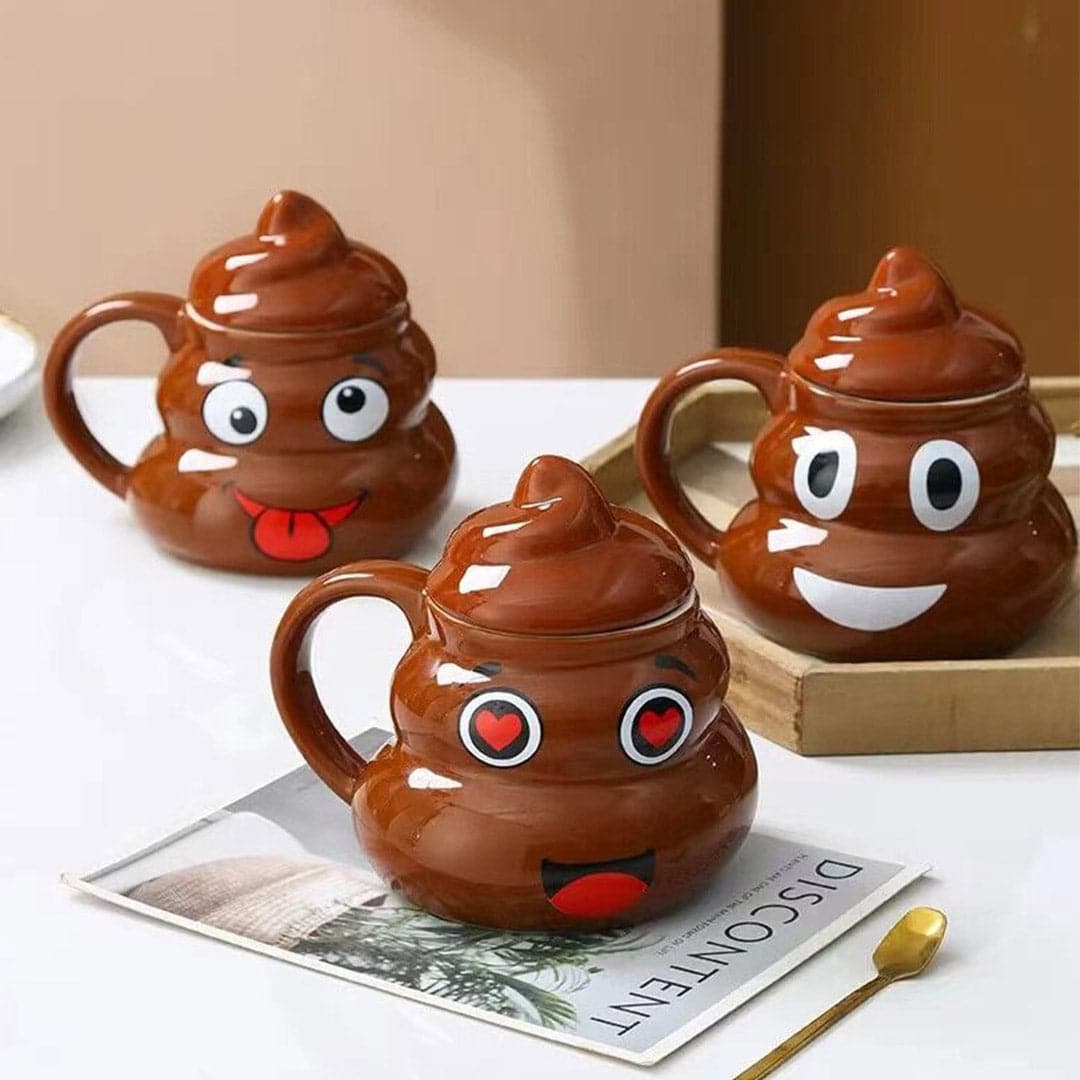 Funny Ceramic Cute Poop Emoji Mug Feajoy