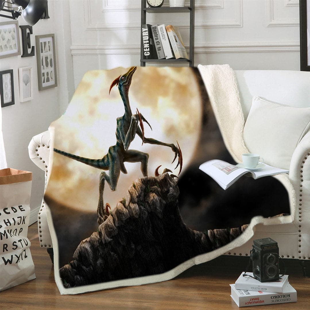 Dinosaur Soft Fleece Throw Blanket feajoy