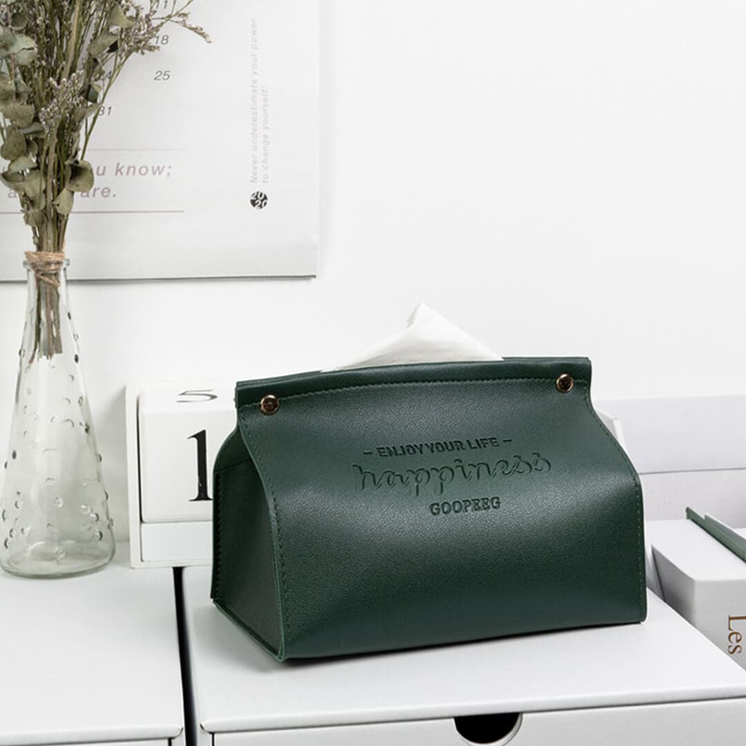 Happiness Leather Bag Tissue Box Feajoy