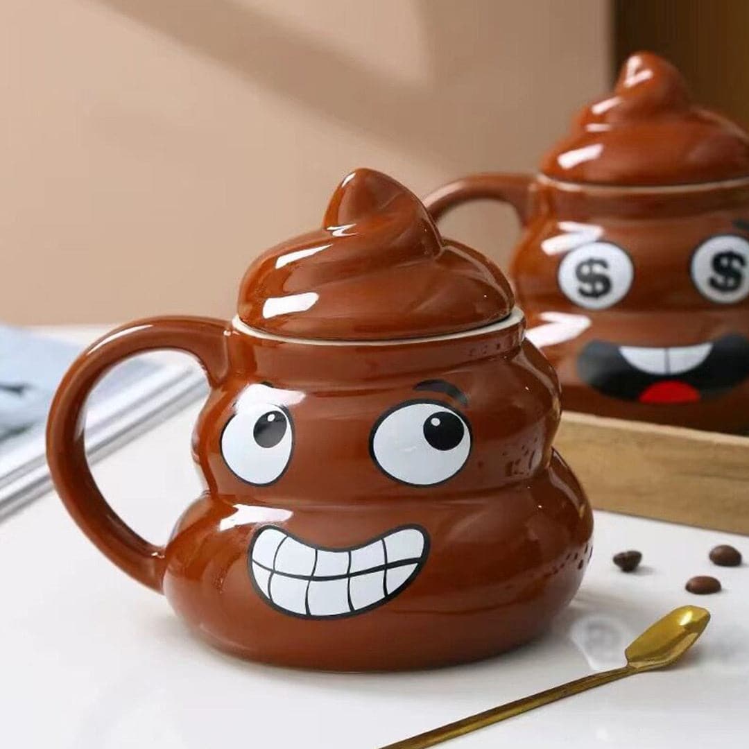 Funny Ceramic Cute Poop Emoji Mug Feajoy