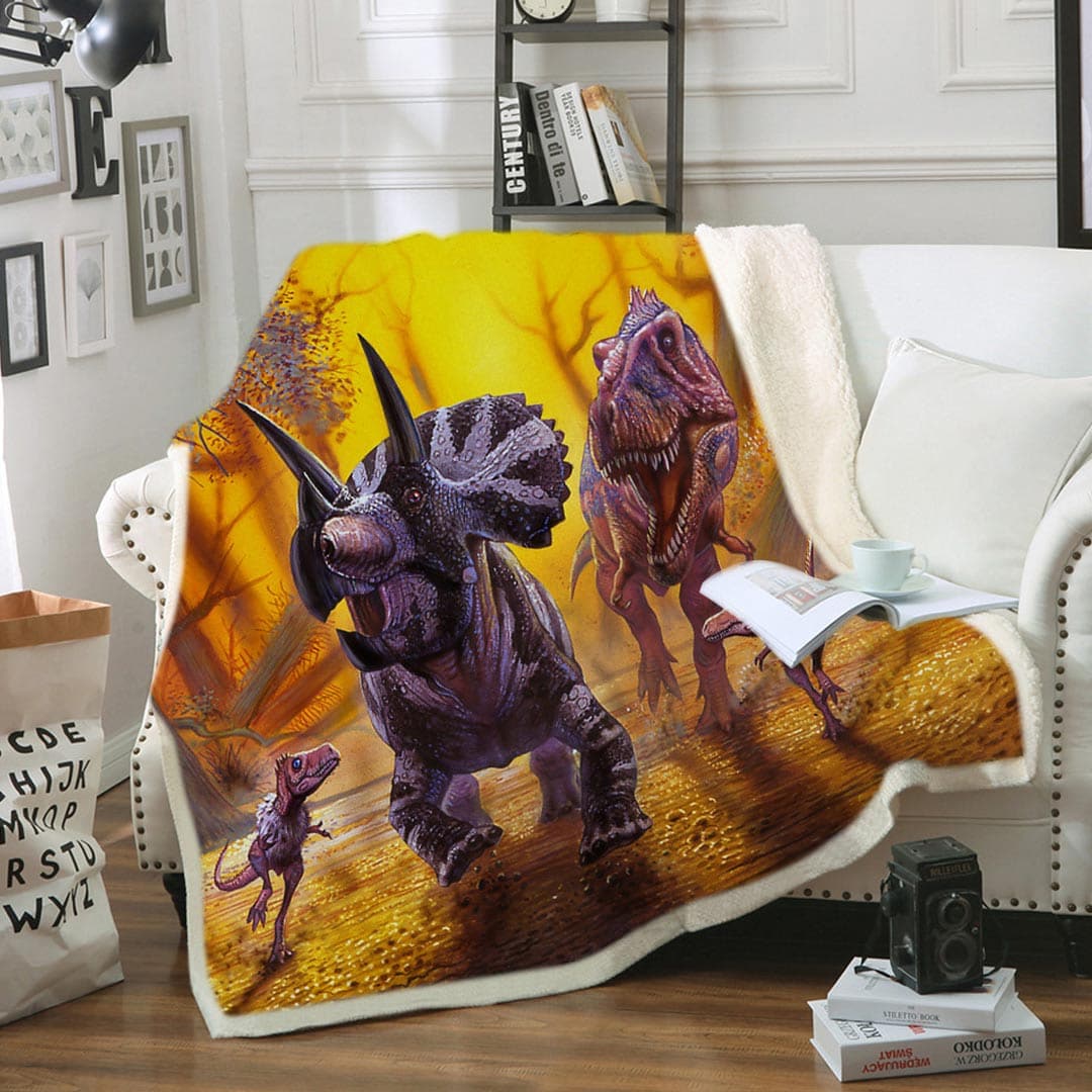 Dinosaur Soft Fleece Throw Blanket feajoy