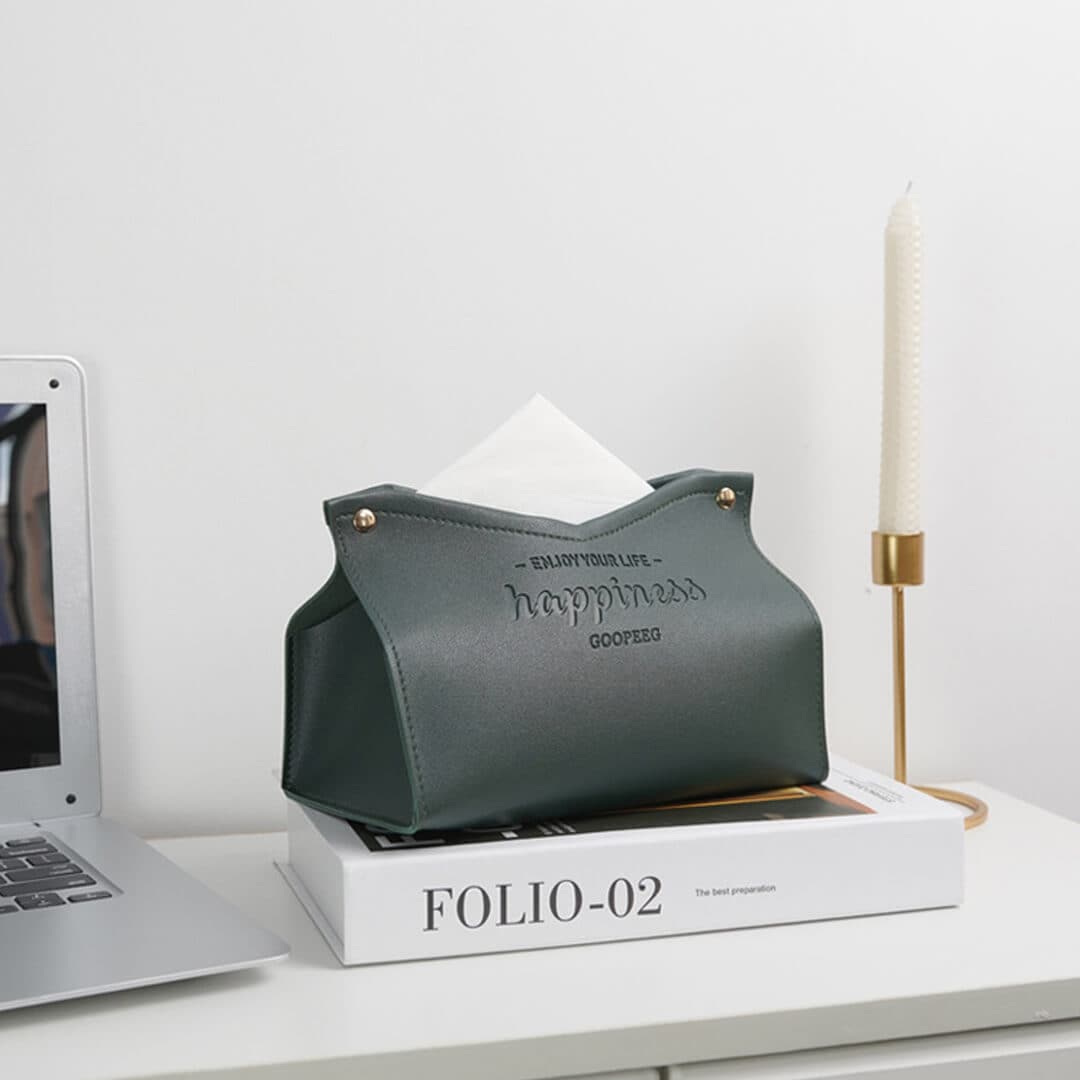 Happiness Leather Bag Tissue Box Feajoy