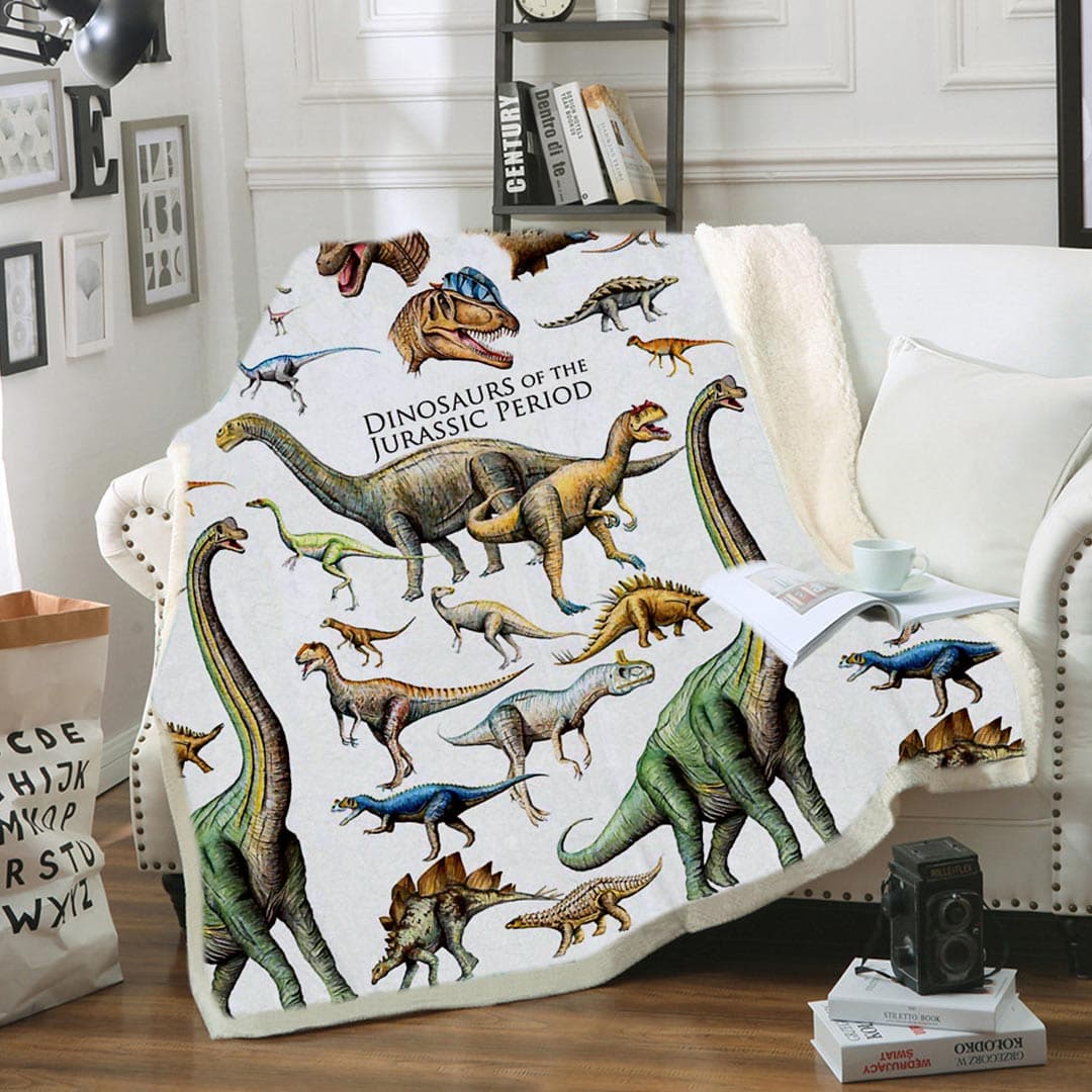 Dinosaur Soft Fleece Throw Blanket feajoy