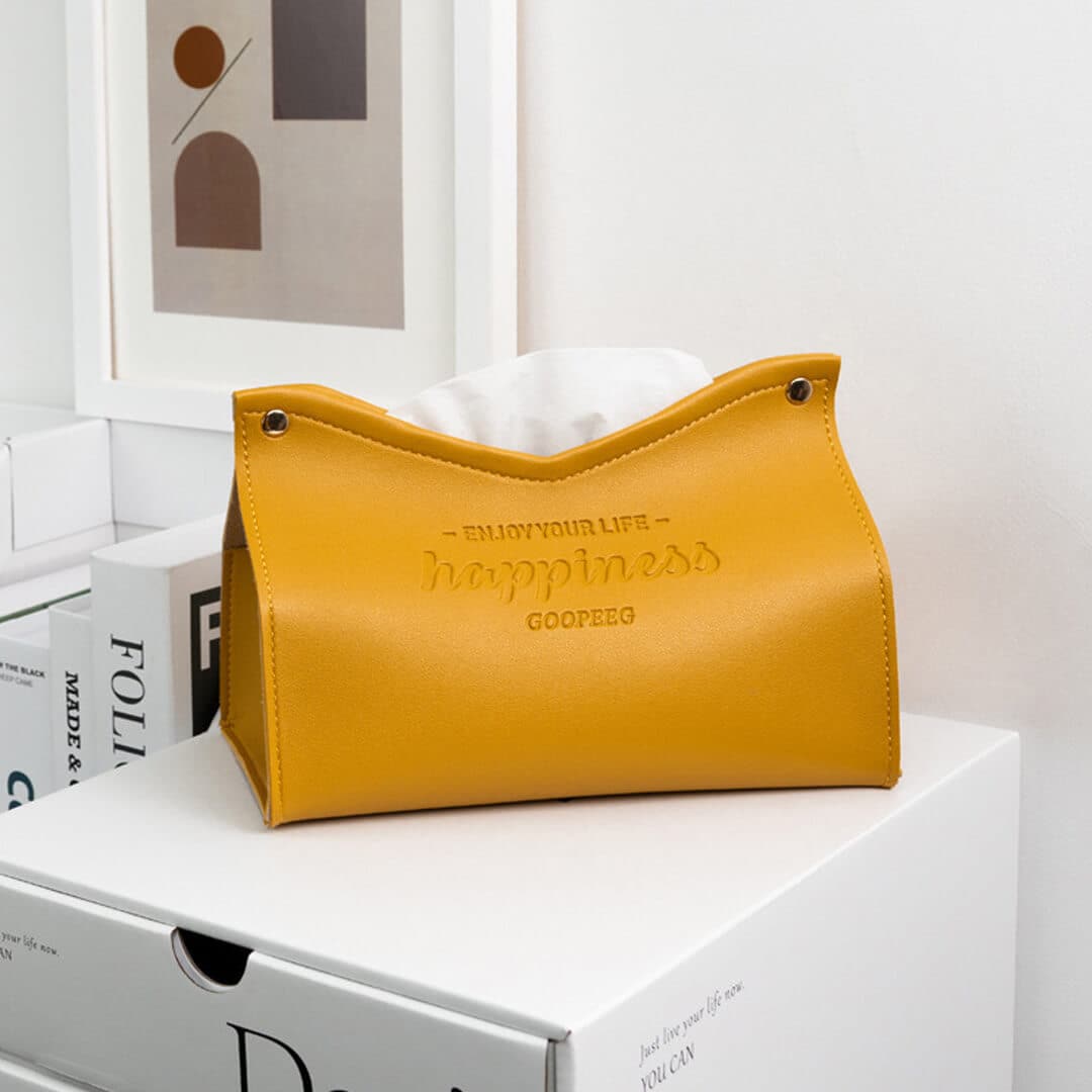 Happiness Leather Bag Tissue Box Feajoy