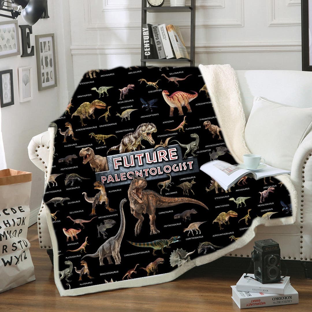 Dinosaur Soft Fleece Throw Blanket feajoy