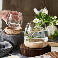 Japanese Style Wooden Tray Vase feajoy