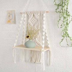 Macrame Wall Hanging Shelf feajoy