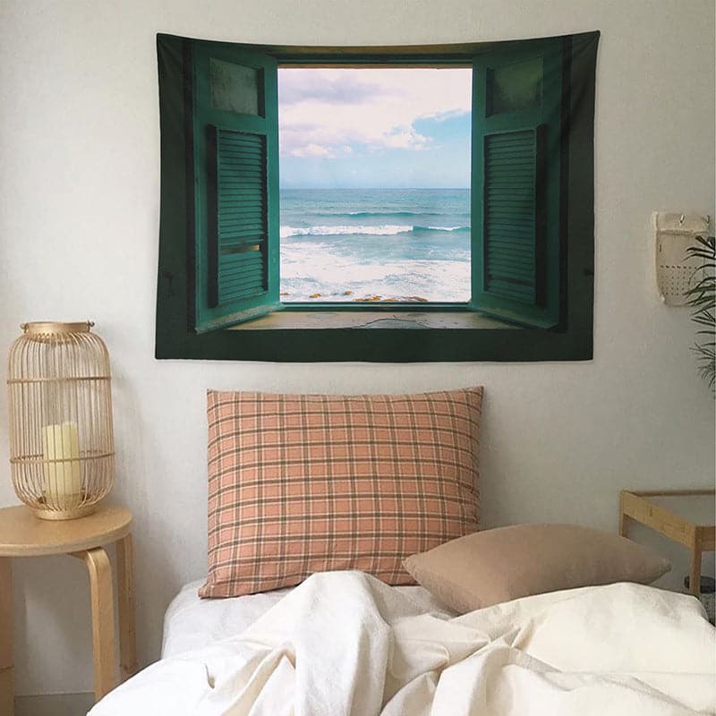 Sea View Bedroom Tapestry feajoy