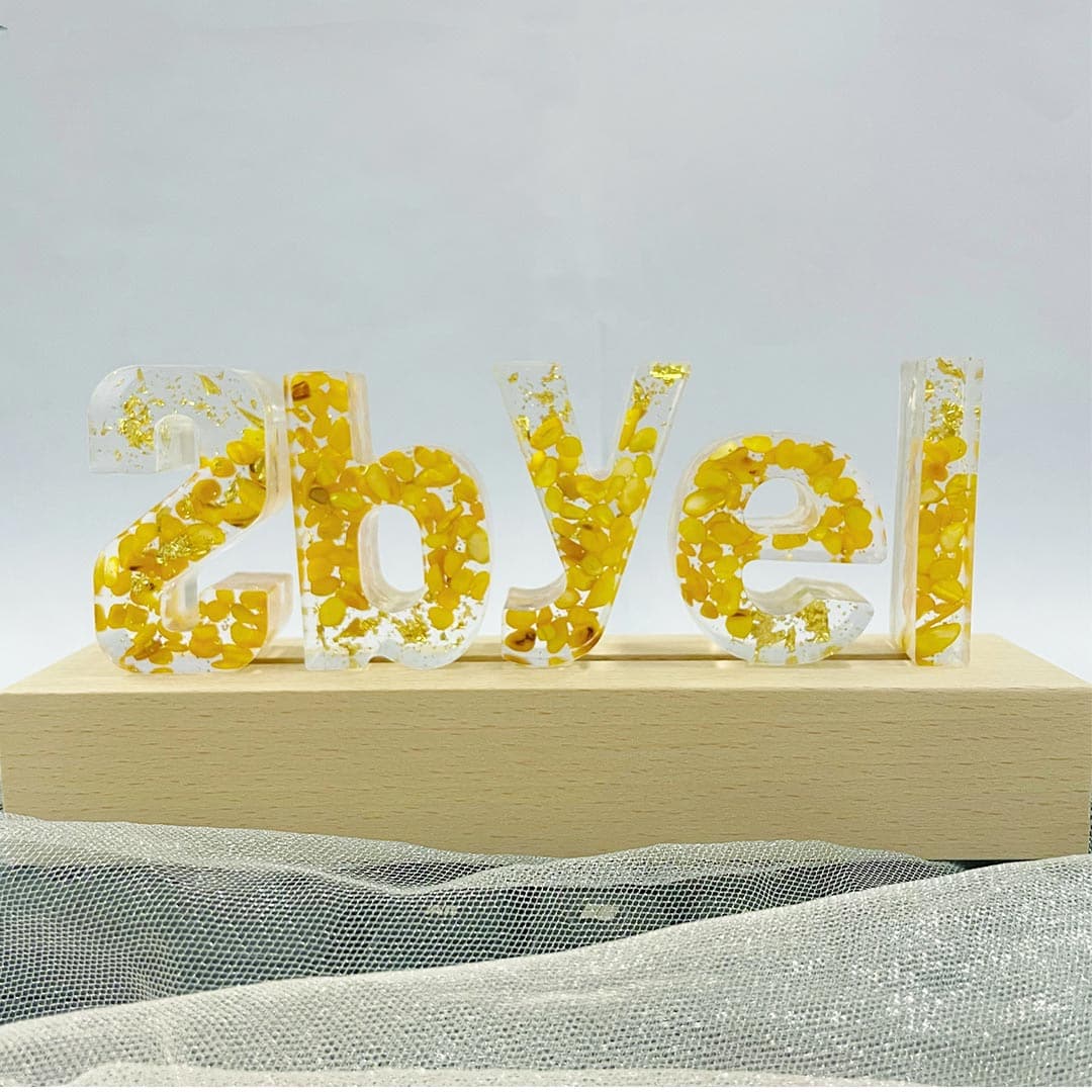 Stone Resin Letter Lamp - HANDMADE Feajoy