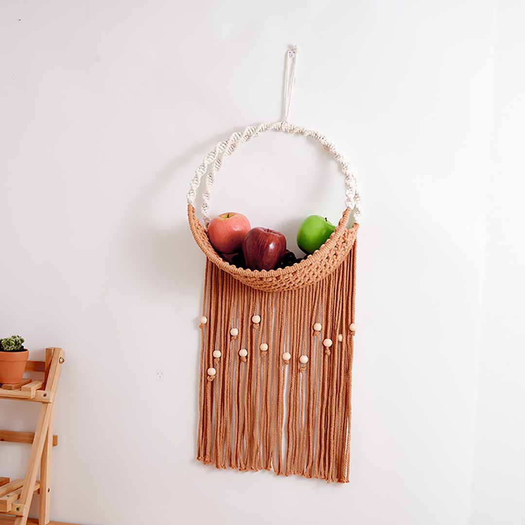 Hand-Woven Macrame Planter Rack feajoy