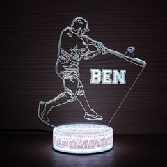 Baseball Player Personalized Night Light dylinoshop