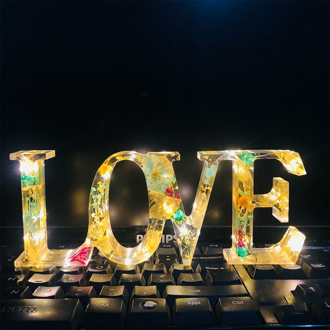 Dried Flower  LOVE Night Light feajoy