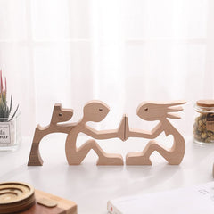 Human and Dog Wooden Ornament feajoy