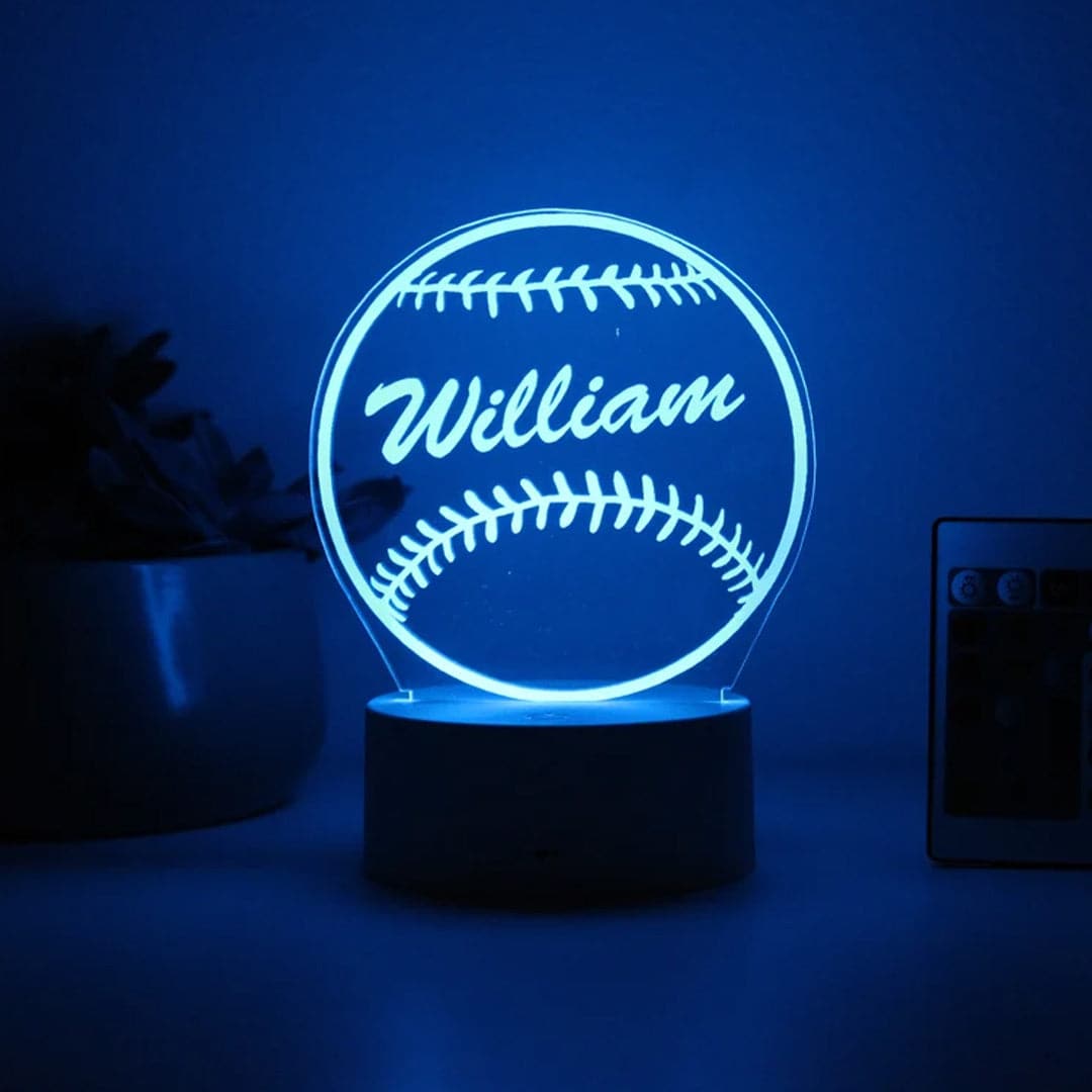 Personalized Baseball Night Light Feajoy