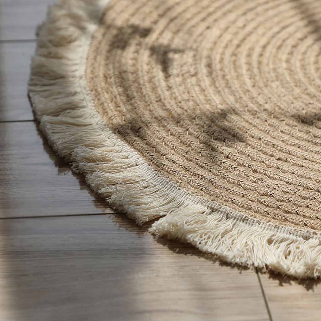 Natural Jute Rug With Tassel feajoy