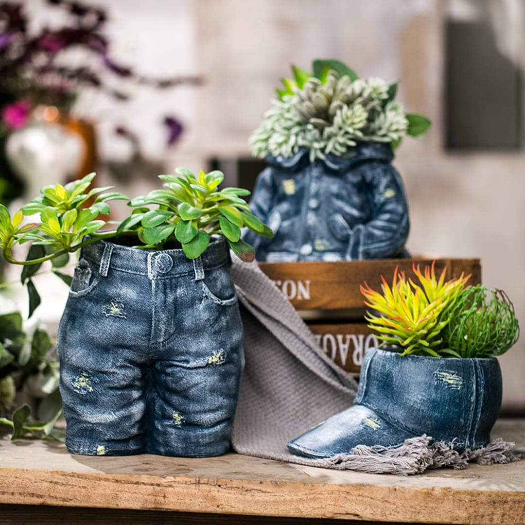 Denim Clothes Pants Flower Pot dylinoshop