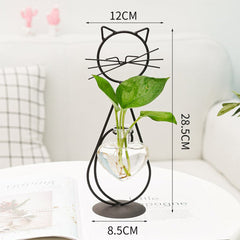 Cat Iron Art Deco Hydroponic Vase dylinoshop