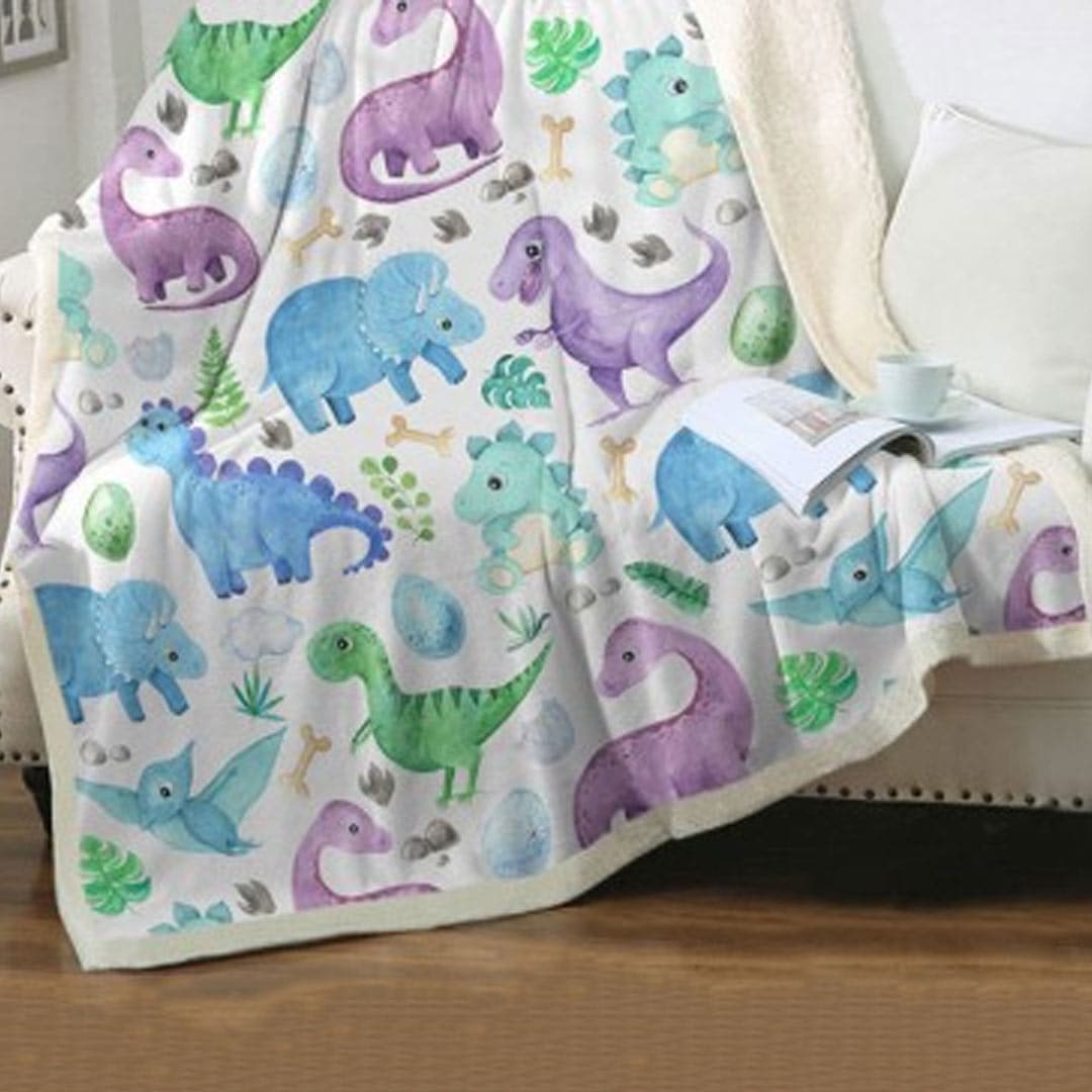 Dinosaur Soft Fleece Throw Blanket feajoy