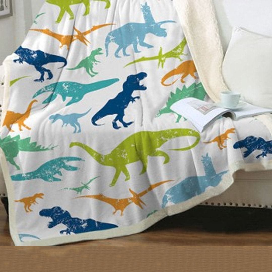 Dinosaur Soft Fleece Throw Blanket feajoy