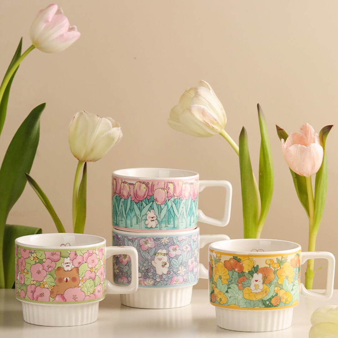 Flower Ceramic Coffee Mug dylinoshop