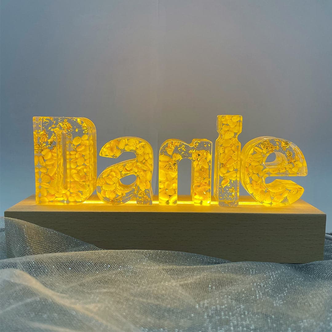 Stone Resin Letter Lamp - HANDMADE Feajoy