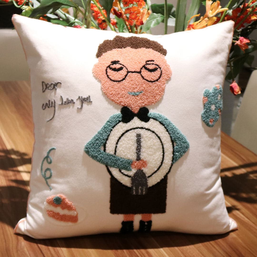 Cartoon Embroidery Cushion Covers dylinoshop