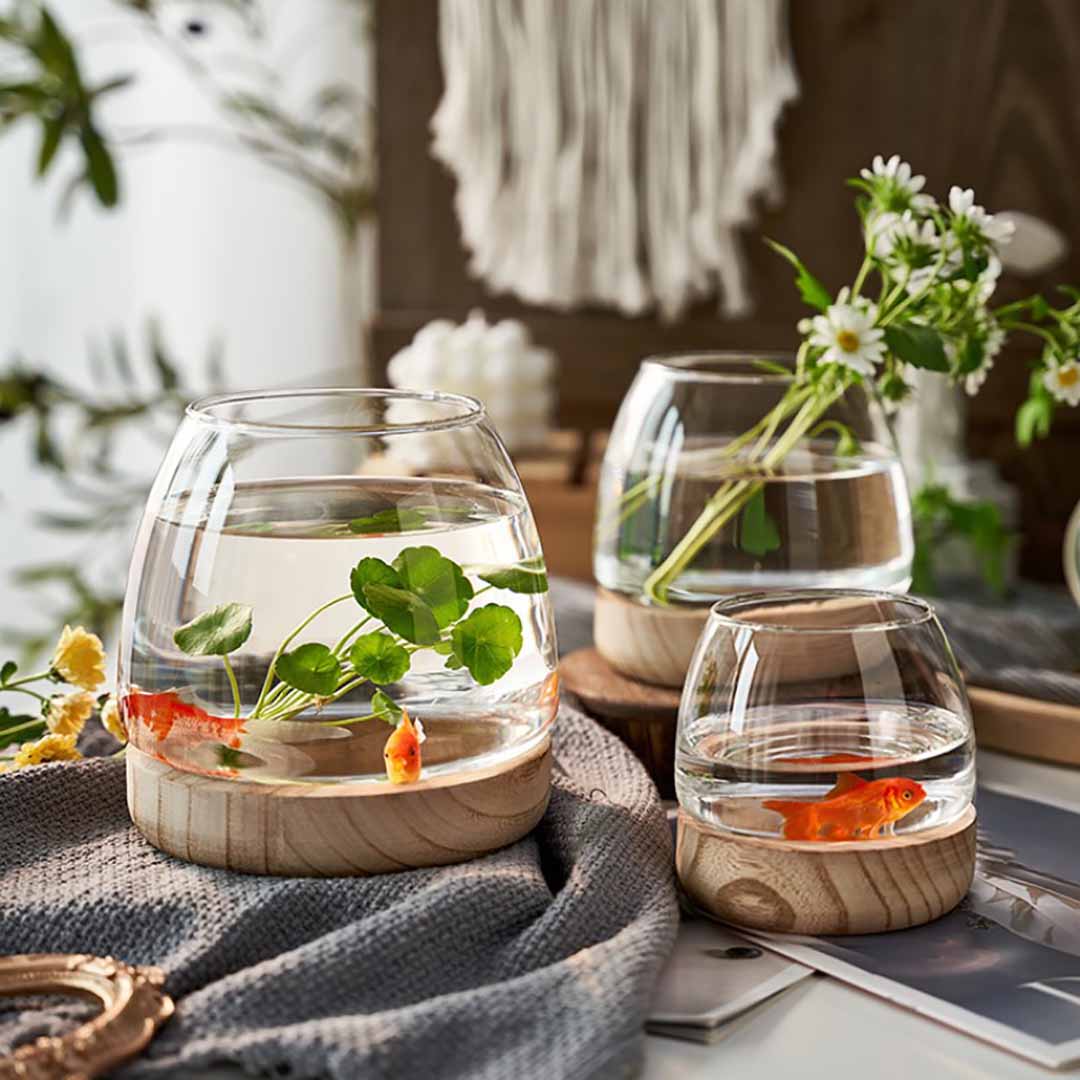 Japanese Style Wooden Tray Vase feajoy