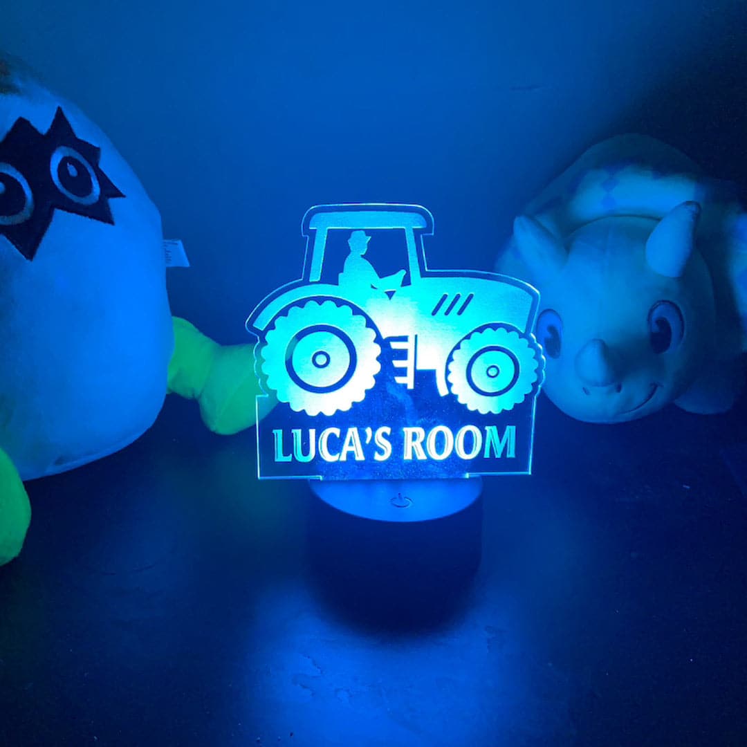 Personalized Tractor Night Light Feajoy