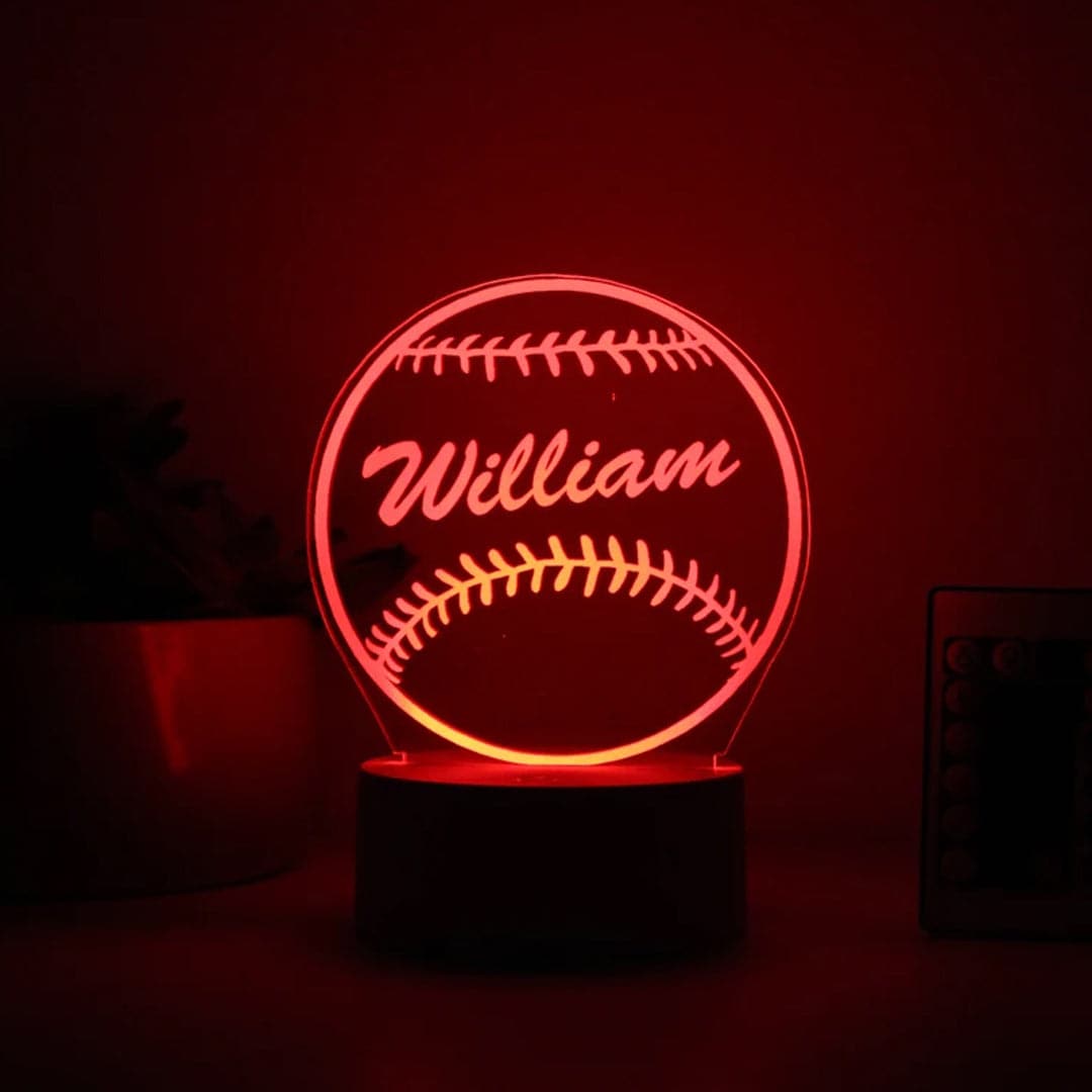 Personalized Baseball Night Light Feajoy