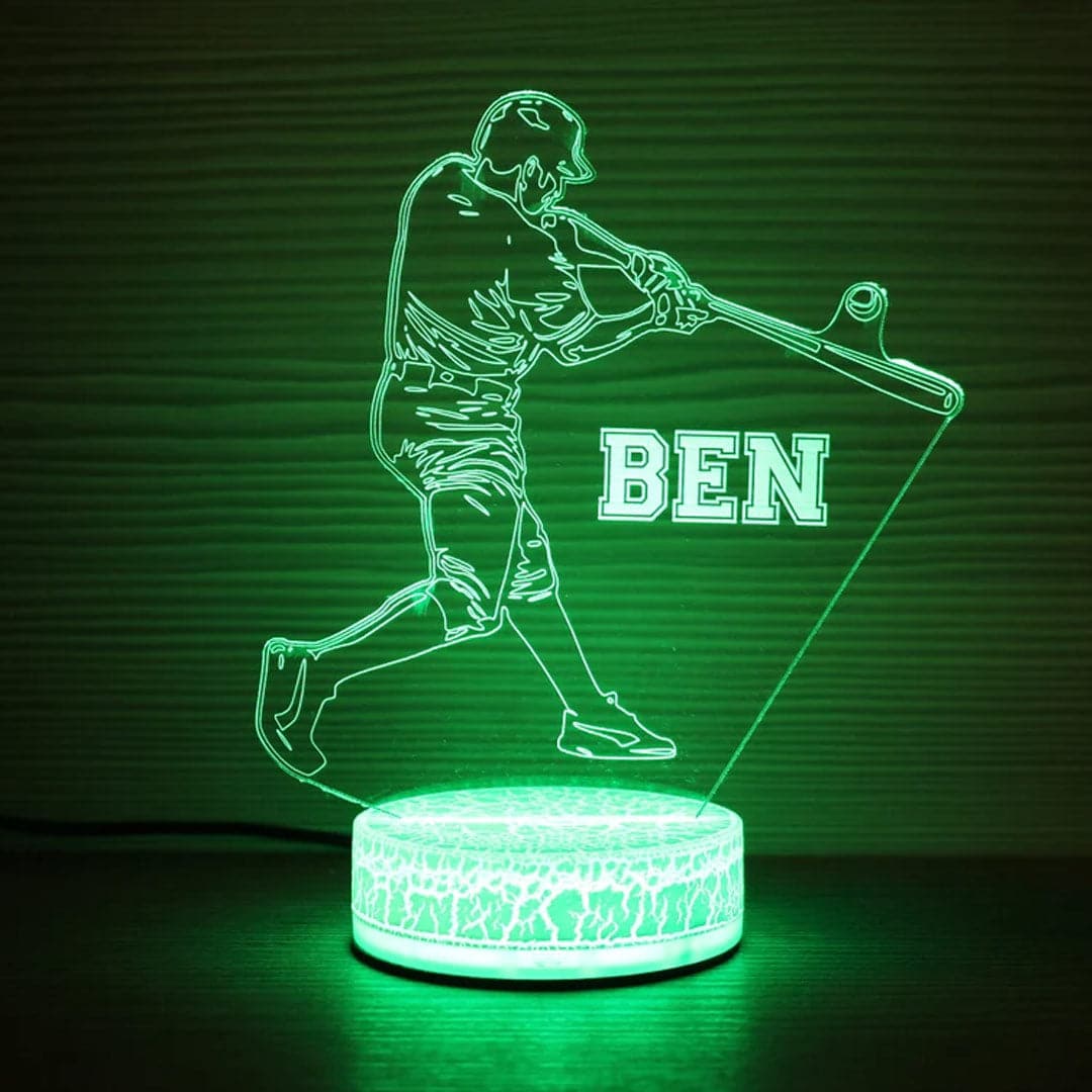 Baseball Player Personalized Night Light dylinoshop