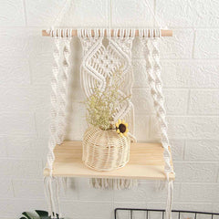 Macrame Wall Hanging Shelf feajoy