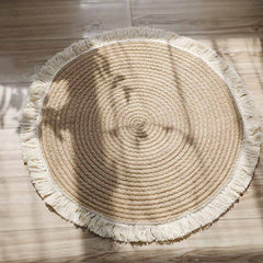 Natural Jute Rug With Tassel feajoy