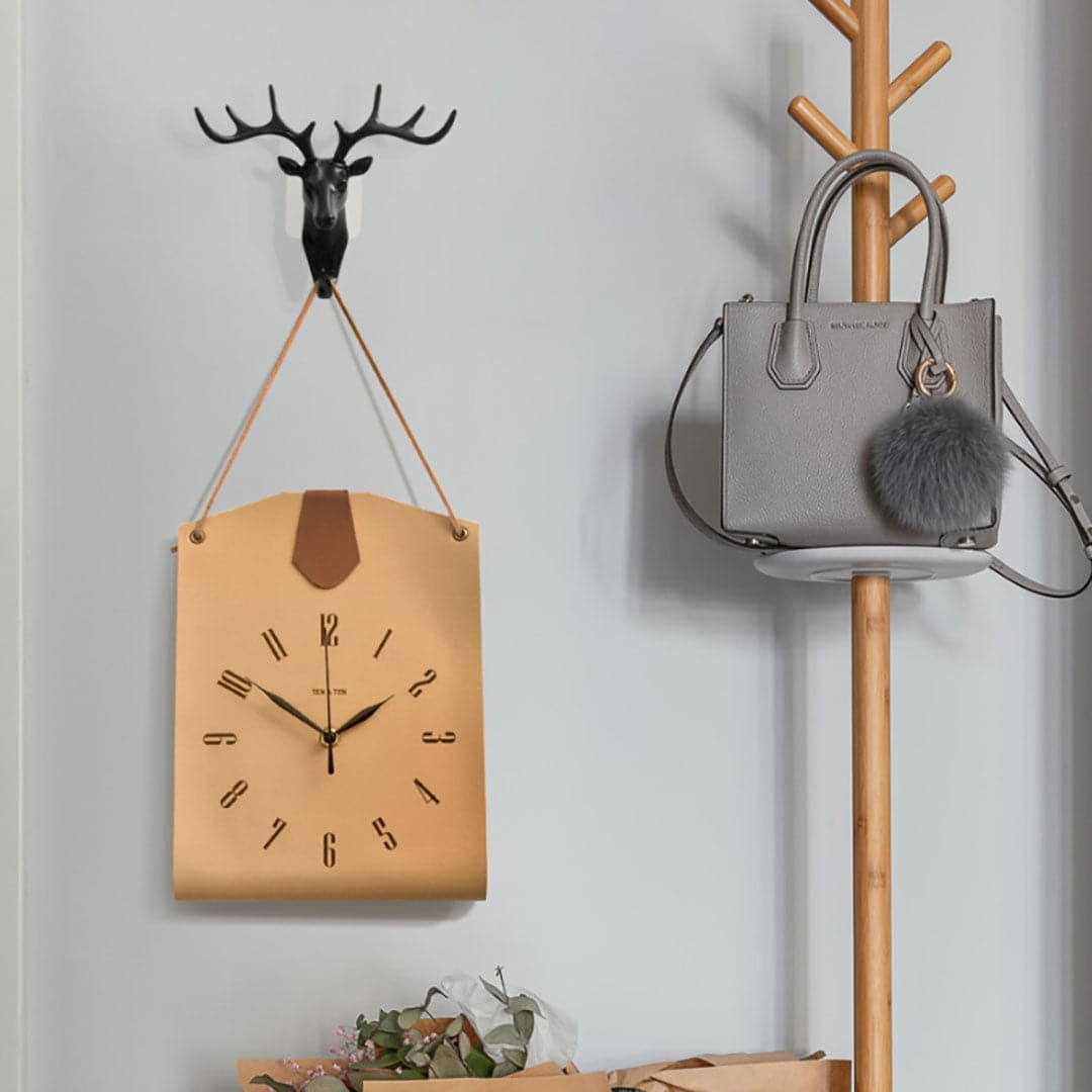 PU Leather Bag Shaped Clock feajoy